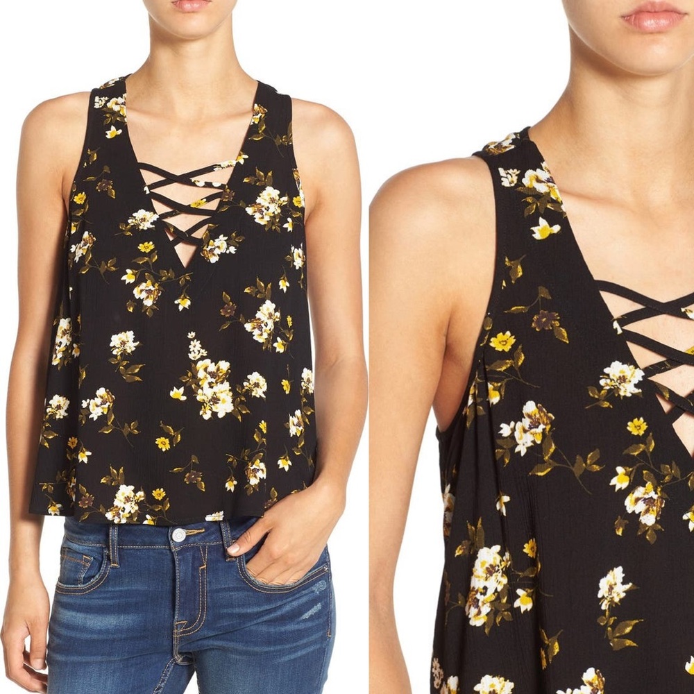 Chloe and Katie Floral Print Swing Tank L